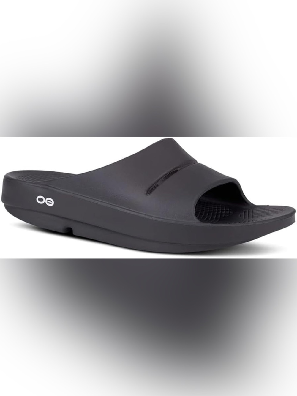 OOFOS Men's Black Slide Sandal with Open Toe size 11